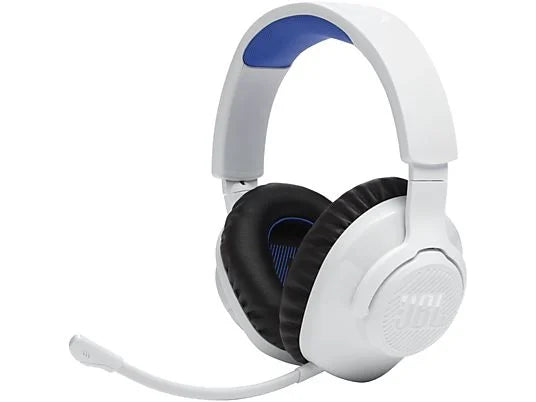 Auriculares gaming - JBL Quantum 360P Console Wireless, Para PlayStation, Inalámbrico, Cancelación Activa de Ruido, Micrófono, Blanco y Azul